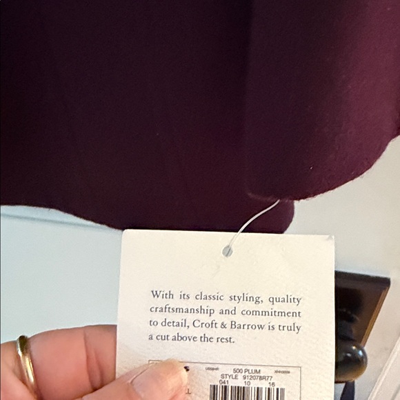 Croft & Barrow Plum Double Breasted Wool Pea Coat NWT - Picture 5 of 5